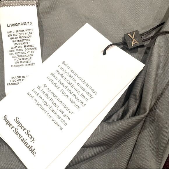 NWT Vitamin A Mila Bandeau Top & Luciana Bottom Swim SET Seagreen Size L - Picture 5 of 10